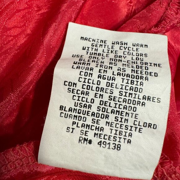 Jacquard Lace Slip Dress Womens Size Large Jacquard Hot Pink Satin Silky Vintage - Picture 5 of 8